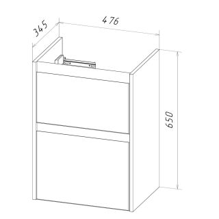 Тумба под раковину Lemark Combi LM03C50T-Beton 50 см белый глянец